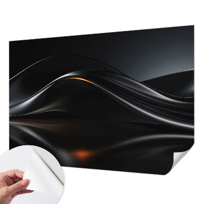 3D fototapet med motiv av metalliska vågor