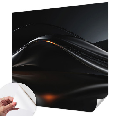 3D fototapet med motiv av metalliska vågor