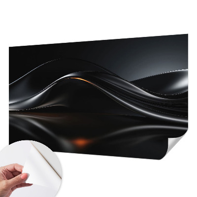 3D fototapet med motiv av metalliska vågor