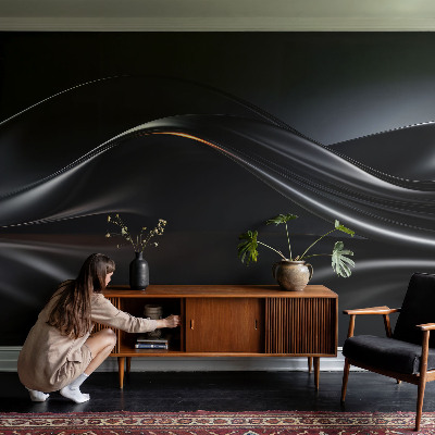 3D fototapet Metalliska vågor