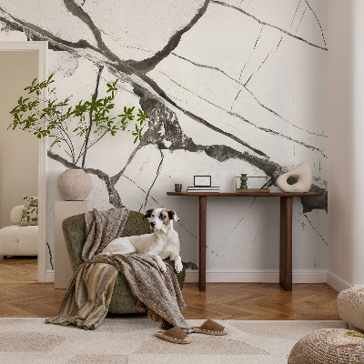 Självhäftande fototapet med motiv av sprucken marmor