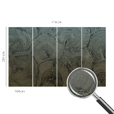 Självhäftande fotovägg Träringar