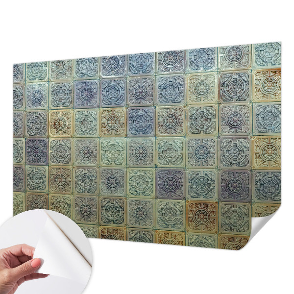 3D fototapet med mönster av geometriska plattor