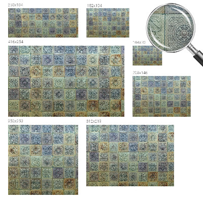 3D fototapet med mönster av geometriska plattor