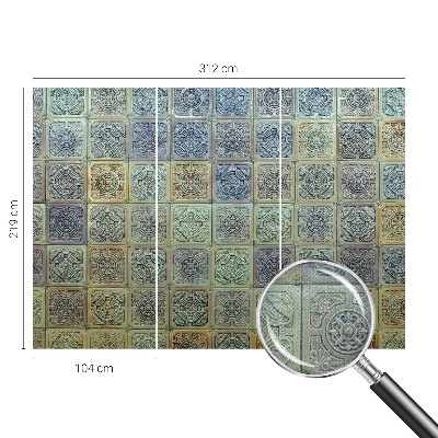 3D fototapet med mönster av geometriska plattor