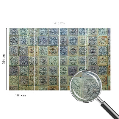 3D fototapet med mönster av geometriska plattor