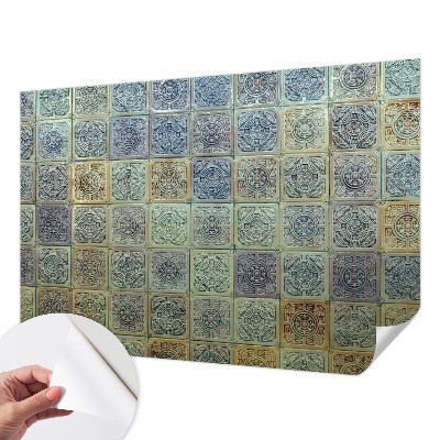 3D fototapet med mönster av geometriska plattor