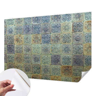3D fototapet med mönster av geometriska plattor