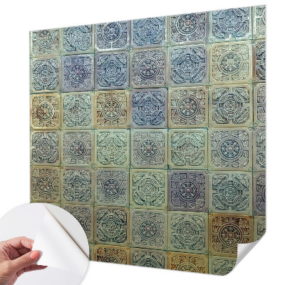 3D fototapet med mönster av geometriska plattor