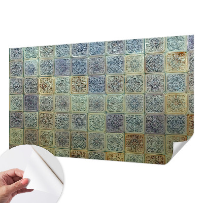 3D fototapet med mönster av geometriska plattor