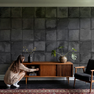 Fototapet barn Grå kakelplattor