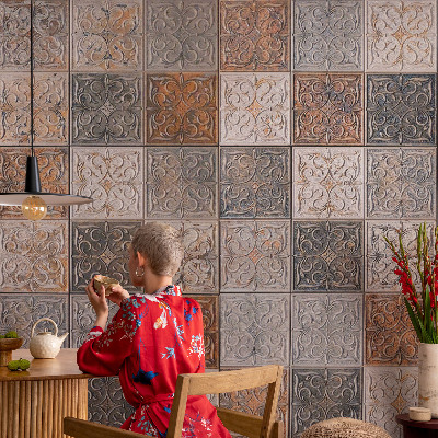 Fototapet barnrum Dekorativa plattor