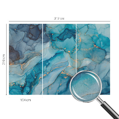3D fototapet med blå abstrakt design
