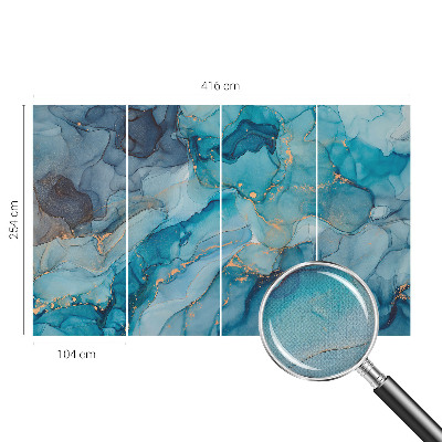 3D fototapet med blå abstrakt design