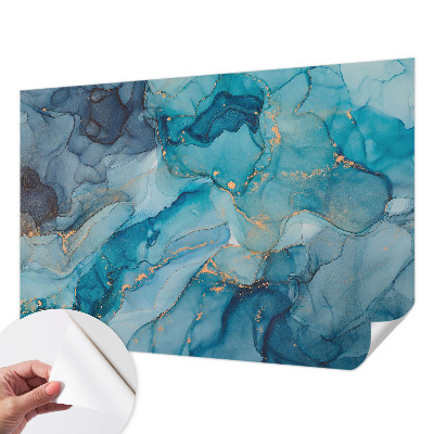 3D fototapet med blå abstrakt design