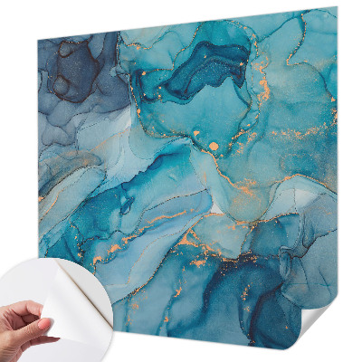 3D fototapet med blå abstrakt design