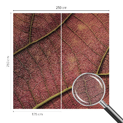 Självhäftande fotovägg med ett lövaktigt mönster och strukturerad yta