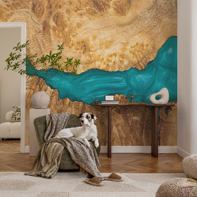 Fototapet för barn med motiv av trä och harts