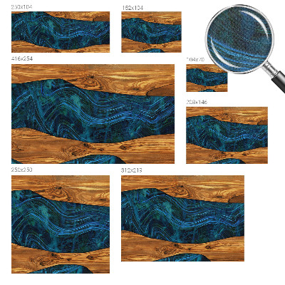 Självhäftande fotovägg Blått trä