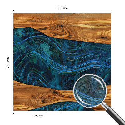 Självhäftande fotovägg Blått trä