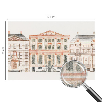 3D fototapet med motiv av klassiska byggnader