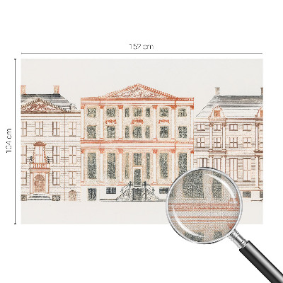 3D fototapet med motiv av klassiska byggnader