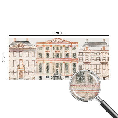 3D fototapet med motiv av klassiska byggnader