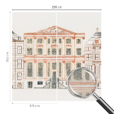 3D fototapet med motiv av klassiska byggnader