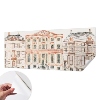 3D fototapet med motiv av klassiska byggnader