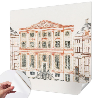 3D fototapet med motiv av klassiska byggnader