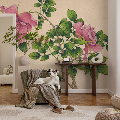 Självhäftande fototapet Romantiska rosor