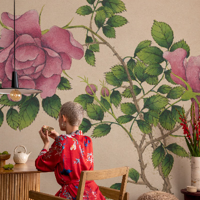 Självhäftande fototapet Romantiska rosor