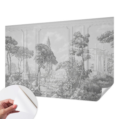 3D fototapet med en atmosfärisk naturscen