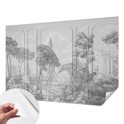 3D fototapet med en atmosfärisk naturscen