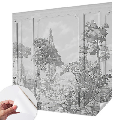 3D fototapet med en atmosfärisk naturscen