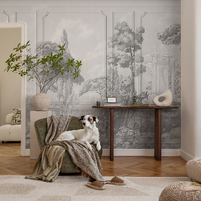 3D fototapet med en atmosfärisk naturscen