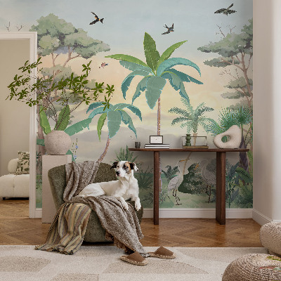 Fototapet barnrum med exotisk flora