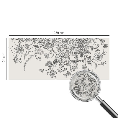 Fototapet barnrum med blommönster