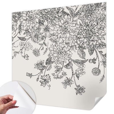 Fototapet barnrum med blommönster