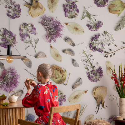 Fototapet för barn med motiv av torkade blommor