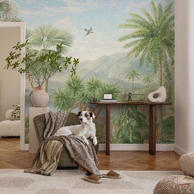 Självhäftande fototapet med motiv av ett exotiskt landskap