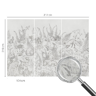 Peel and stick fototapet med motiv av skogens djur
