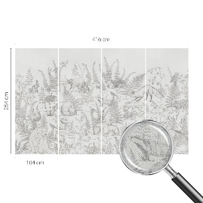 Peel and stick fototapet med motiv av skogens djur