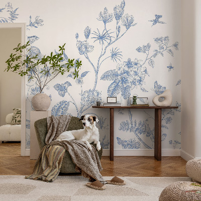 Fototapet barn med blommönster