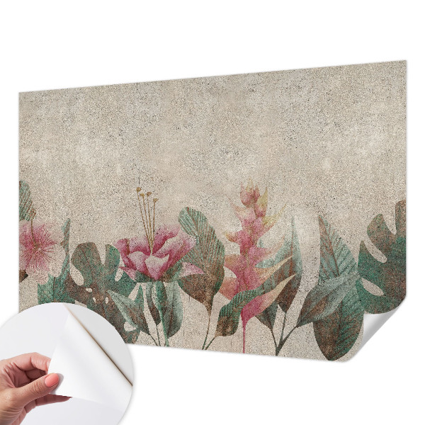 Peel and stick fototapet med ett subtilt blomstertryck