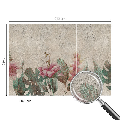 Peel and stick fototapet med ett subtilt blomstertryck