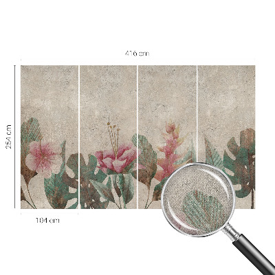 Peel and stick fototapet med ett subtilt blomstertryck