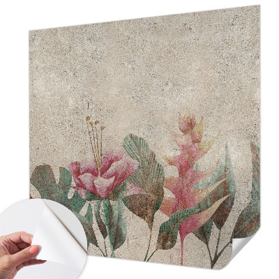 Peel and stick fototapet med ett subtilt blomstertryck