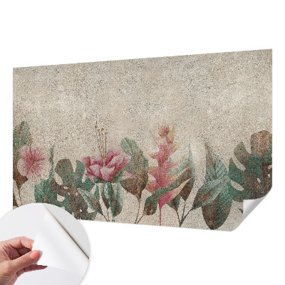 Peel and stick fototapet med ett subtilt blomstertryck