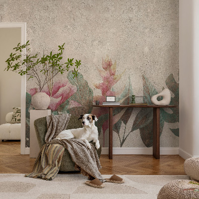 Peel and stick fototapet med ett subtilt blomstertryck